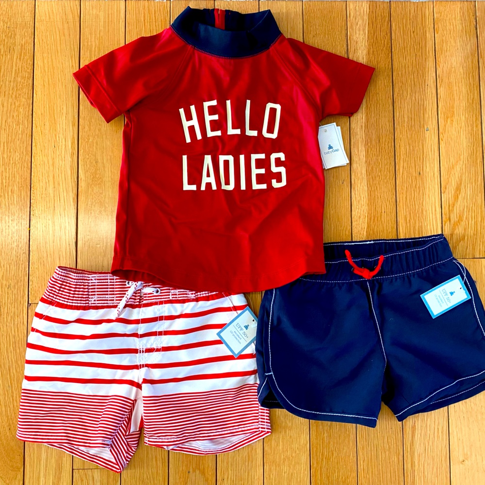 ☀️🏖️ Perfect for spring break! BabyGap baby boy swim set. All pieces UPF 50+.